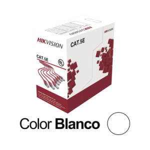 bobina de cable utp 305 metros / cat5e (24 awg) / color blanco / pvc (cm) / uso en interior / 100% cobre / aplicaciones de cctv y redes de datos