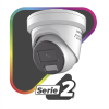 [dual light + colorvu] turret ip 4 megapixel / lente 2.8 mm / 30 mts ir + 30 mts luz blanca / exterior ip67 / luz intermitente y alerta de audio / micrófono integrado / videoanaliticos (filtro de falsas alarmas) / wdr 130 db / captura facial