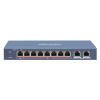 switch poe+ / no administrable / 7 puertos 10/100 mbps 802.3 af/at (30 w) / 1 puerto 10/100 mbps hi poe (90 w) / 2 puertos 1000 mbps uplink / modo extendido hasta 300 metros / 110 watts