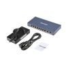 switch poe+ / no administrable / 7 puertos 10/100 mbps 802.3 af/at (30 w) / 1 puerto 10/100 mbps hi poe (90 w) / 2 puertos 1000 mbps uplink / modo extendido hasta 300 metros / 110 watts