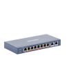 switch poe+ / no administrable / 7 puertos 10/100 mbps 802.3 af/at (30 w) / 1 puerto 10/100 mbps hi poe (90 w) / 2 puertos 1000 mbps uplink / modo extendido hasta 300 metros / 110 watts