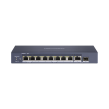 switch poe+ / no administrable / 7 puertos 1000 mbps 802.3 af/at (30 w) / 2 puertos 1000 mbps hi poe (90 w) / 1 puertos 1000 mbps uplink / 1 puerto sfp / modo extendido hasta 300 metros / 110 watts