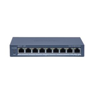 switch poe+ / monitoreable / 8 puertos 10/100 mbps poe+ / 1 puerto 1000 mbps de uplink / configuración nube hik partnerpro / modo extendido hasta 300 metros / 110 w