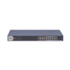 switch poe+ / monitoreable / 16 puertos 10/100 mbps poe+ / 2 puertos 1000 mbps uplink / 2 puertos sfp de uplink / configuración nube hik partner pro / modo extendido hasta 300 metros / 230 w