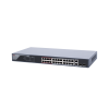 switch poe+ / monitoreable / 24 puertos 100 mbps poe+ / 2 puertos 1000 mbps + 2 puertos sfp de uplink (combo) / configuración nube hik partner pro / modo extendido hasta 300 metros / 370 watts