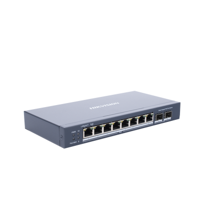 switch gigabit poe+ / administrable / 8 puertos gigabit poe+ / 2 puertos sfp / configuración nube hik partner pro / modo extendido hasta 300 metros / 110 w switch gigabit poe+ / administrable / 8 puertos gigabit poe+ / 2 puertos sfp / configuración nube hik partner pro / modo extendido hasta 300 metros / 110 w