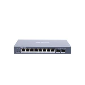 switch gigabit poe+ / administrable / 8 puertos gigabit poe+ / 2 puertos sfp / configuración nube hik partner pro / modo extendido hasta 300 metros / 110 w