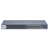 switch gigabit poe+ / monitoreable / 16 puertos 1000 mbps poe+ / 1 puerto 1000 mbps de uplink / 1 puerto sfp / configuración nube desde hik partnerpro / modo extendido hasta 300 metros / 130 watts