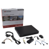 dvr 4 megapixel / 16 canales turbohd + 8 canales ip / 1 bahías de disco duro / 16 canales de audio / salida de vídeo en 4k