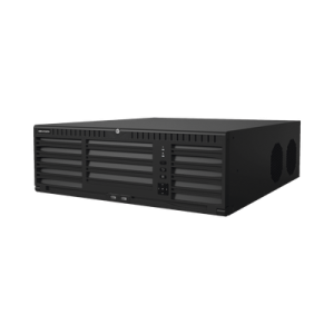 [doble poder de decodificación] nvr 32 megapixel (8k) / 128 canales ip / acusense / anpr / conteo de personas / 16 bahías de disco duro / 2 tarjetas de red / soporta raid con hot swap / 2 hdmi en 8k / pos / alarmas i/o / smart search
