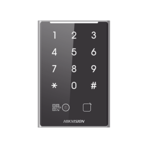 lector de tarjetas prox em y de códigos qr / teclado para contraseña / compatible con controladores dsk2600 series hikvision / comunicación rs485 y wiegand / ip65