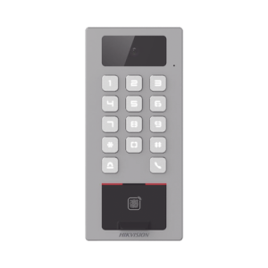 (poe / 2 relays) terminal de control de acceso / videoportero multiapartamento llamada a app / teclado / exterior antivandálico ip65 & ik09 / huella, tarjeta, código qr, pin o app hik connect / cámara 2 mp compatible con nvrs
