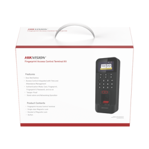 kit de control de acceso todo incluido con lector de huellas y tarjetas / 3,000 huellas / compatible con app hik connect / incluye electroimán botón de salida y montajes z y l para imán (ds k1t804)
