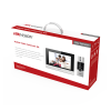 kit de videoportero híbrido de plastico / ip a 4 hilos con función de llamada a app hik connect / monitor se conecta a internet por cable o wifi y por 4 hilos al frente de calle / expandible a mas equipos