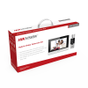 kit de videoportero híbrido de plastico / ip a 4 hilos con función de llamada a app hik connect / monitor se conecta a internet por cable o wifi y por 4 hilos al frente de calle / expandible a mas equipos