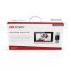 kit de videoportero híbrido de plastico / ip a 4 hilos con función de llamada a app hik connect / monitor se conecta a internet por cable o wifi y por 4 hilos al frente de calle / expandible a mas equipos