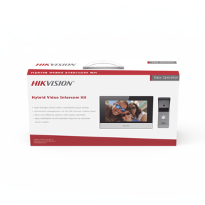 kit de videoportero analógico de metal / ip a 4 hilos con función de llamada a app hik connect / monitor se conecta a internet por cable o wifi y por 4 hilos al frente de calle ip65 / expandible a mas equipos