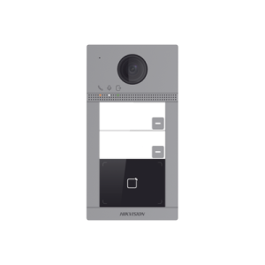 videoportero ip (ip65 + ik08) con llamada y apertura desde app hik connect / soporta 2 departamentos / poe estandar / interfaz web para configuración / 2 puertas