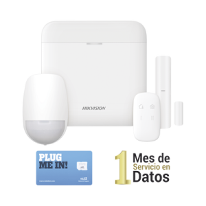 (ax pro) kit de alarma ax pro con gsm (3g/4g) / incluye: 1 hub con bateria de respaldo / 1 sensor pir / 1 contacto magnético / 1 control remoto /1 microsim30m2m incluye 1 mes de servicio/ wi fi / compatible con hik connect p2p