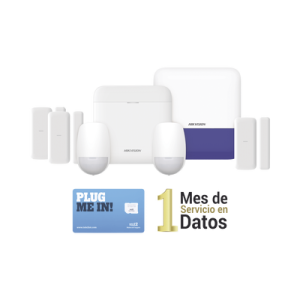 (ax pro) kit de alarma ax pro con gsm (3g/4g) / incluye: 1 hub / 2 sensores pir / 3 contactos magnéticos mini / 1 control remoto / 1 sirena inalambrica exterior / 1 wifi / 1 microsim30m2m con 1 mes de servicio/compatible con hik connect p2p