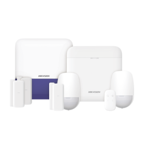 (ax pro) kit de alarma ax pro con gsm (3g/4g) / incluye: 1 hub con bateria de respaldo / 2 sensores pir / 3 contactos magnéticos mini / 1 control remoto / 1 sirena inalambrica exterior / wifi / compatible con hik connect p2p