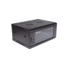 gabinete para montaje en pared piso / puerta de cristal templado / cuerpo fijo / 4 unidades de rack / 19" / fabricado en acero