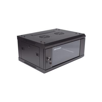gabinete para montaje en pared piso / puerta de cristal templado / cuerpo fijo / 4 unidades de rack / 19" / fabricado en acero gabinete para montaje en pared piso / puerta de cristal templado / cuerpo fijo / 4 unidades de rack / 19" / fabricado en acero