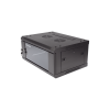 gabinete para montaje en pared piso / puerta de cristal templado / cuerpo fijo / 4 unidades de rack / 19" / fabricado en acero