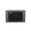 gabinete para montaje en pared piso / puerta de cristal templado / cuerpo fijo / 6 unidades de rack / 19" / fabricado en acero