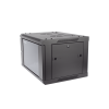 gabinete para montaje en pared piso / puerta de cristal templado / cuerpo fijo / 6 unidades de rack / 19" / fabricado en acero