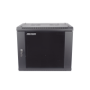 gabinete para montaje en pared piso / puerta de cristal templado / cuerpo fijo / 9 unidades de rack / 19" / fabricado en acero