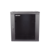 gabinete para montaje en pared piso / puerta de cristal templado / cuerpo fijo / 12 unidades de rack / 19" / fabricado en acero