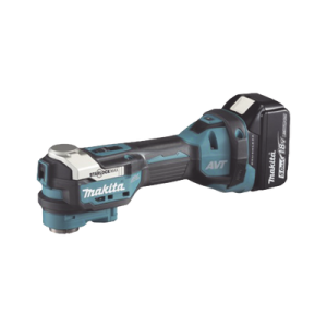 multiherramienta oscilante inalámbrica de 18v, incluye 2 baterías bl1850b de 5.0 a, cargador dc18rc, accesorios y estuche makpac