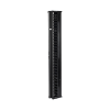 organizador vertical cabletek, doble (frontal y posterior), para rack abierto de 45 unidades, 6 in de ancho, color negro