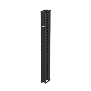 organizador vertical cabletek, sencillo (solo frontal), para rack abierto de 45 unidades, 6 in de ancho, color negro