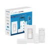 (caseta wireless) kit hub controlador, atenuador, control remoto pico, base de pared y tapa.