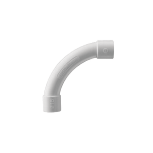 curva de radio estrecho para tubería rígida, recomendado para cables de datos, pvc auto extinguible, de 40 mm