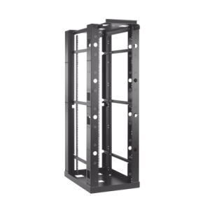 rack de 4 postes sísmico, estándar de 19 in, rieles con orificio para tuerca enjaulada, fabricado en acero, 45 unidades de rack, color negro