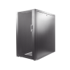 gabinete profesional de telecomunicaciones, de piso, 24 ur, 600 mm de ancho y 1070 mm de profundidad, color negro
