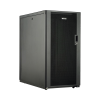 gabinete profesional de telecomunicaciones, de piso, 24 ur, 600 mm de ancho y 1070 mm de profundidad, color negro