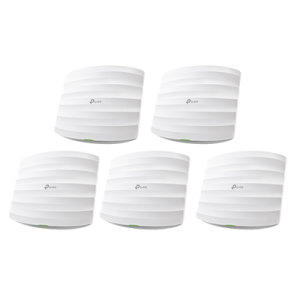 kit de 5 puntos de accesso omada doble banda 802.11ac, mu mimo, poe af y poe pasivo, soporta hasta 100 clientes, hasta 1350 mbps.