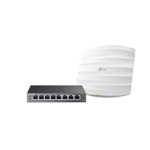 kit de access point eap245 y switch poe tl sg108pe, doble banda ac, hasta 1750 mbps, 1 puerto gigabit