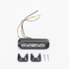 luz auxiliar flexible 8 led, rojo / azul, bisel negro, lente transparente