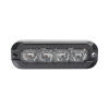 luz auxiliar flexible 8 led, rojo / azul, bisel negro, lente transparente