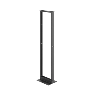 rack de dos postes estándar de 19 in, rieles numerados y roscados #12 24, fabricado en aluminio, 45 unidades de rack, color negro