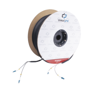 carrete de fibra Óptica monomodo con conectores lc lc duplex, reforzada con kevlar, de 200 metros, para instalaciones subterráneas por tubería