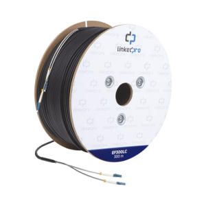 carrete de fibra Óptica monomodo con conectores lc lc duplex, reforzada con kevlar, de 300 metros, para instalaciones subterráneas por tubería