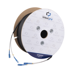 carrete de fibra Óptica monomodo con conectores sc sc duplex, reforzada con kevlar, de 300 metros, para instalaciones subterráneas por tubería