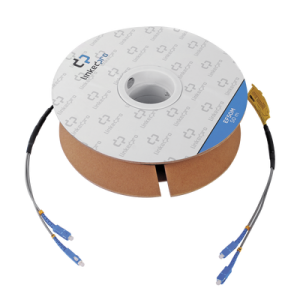 carrete de fibra Óptica monomodo con conectores sc sc duplex, reforzada con kevlar, de 50 metros