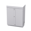 gabinete de lámina galvanizada para baterías (hasta 12 baterías pl110d12) y equipo de comunicación.